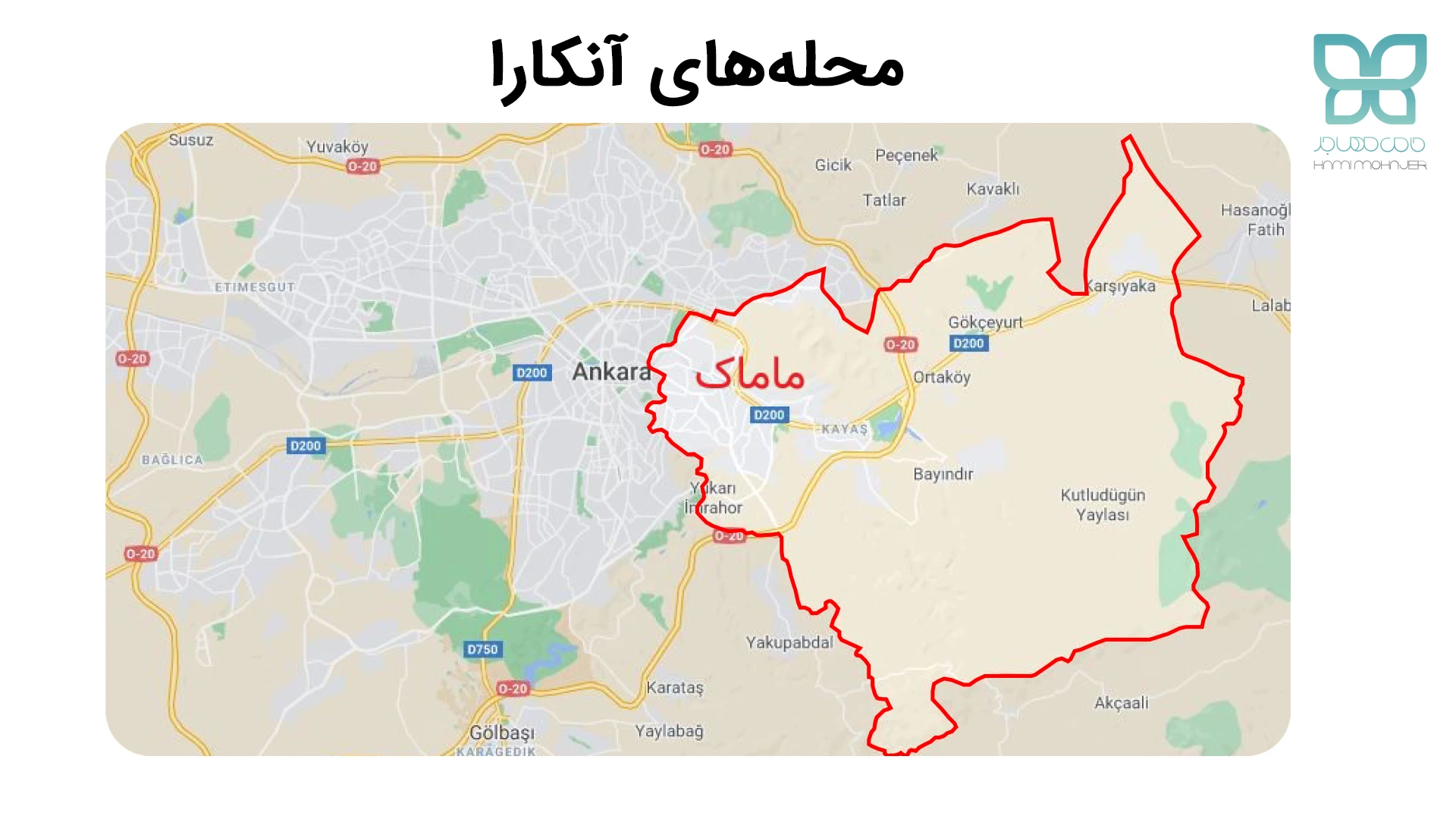 نقشه منطقه ماماک آنکارا برای اجاره خانه در ترکیه